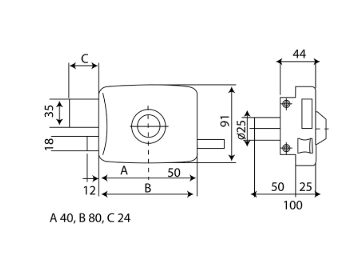CERRADURA U125-8 HP INTHER