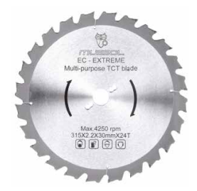 DISCO CORTE ANTICLAVOS P/MADERA 315º / 7 X 3.2.3, D24, MUSSOL