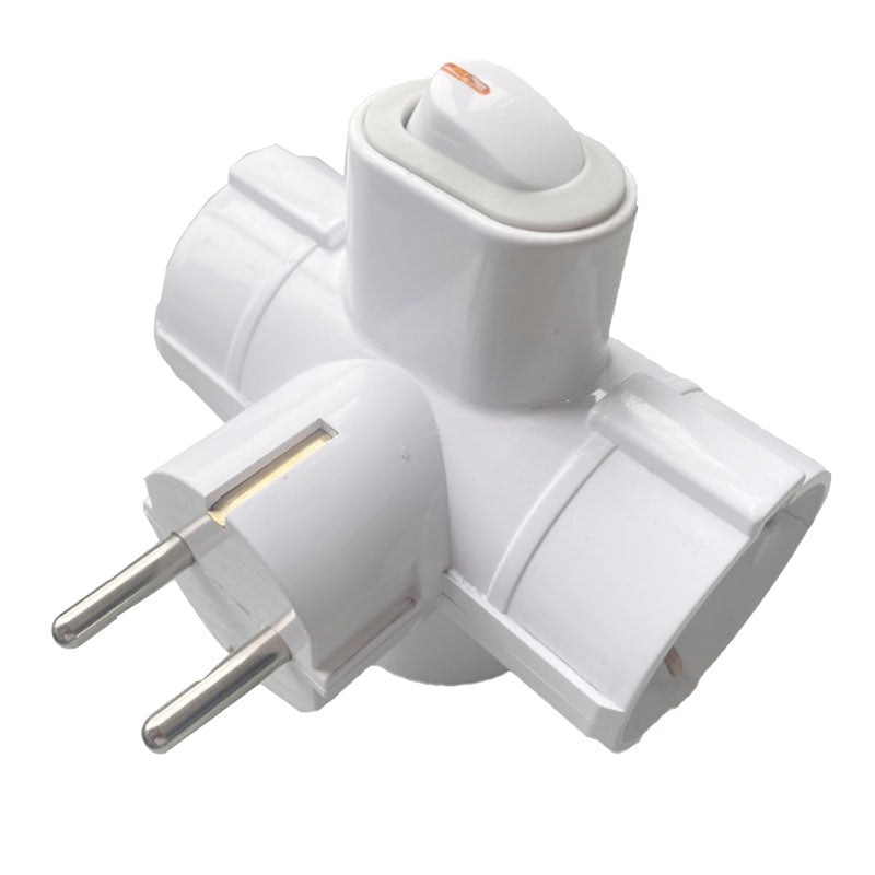 ADAPTADOR TRIPLE TTL C/INTERRUPTOR LUMINOSO