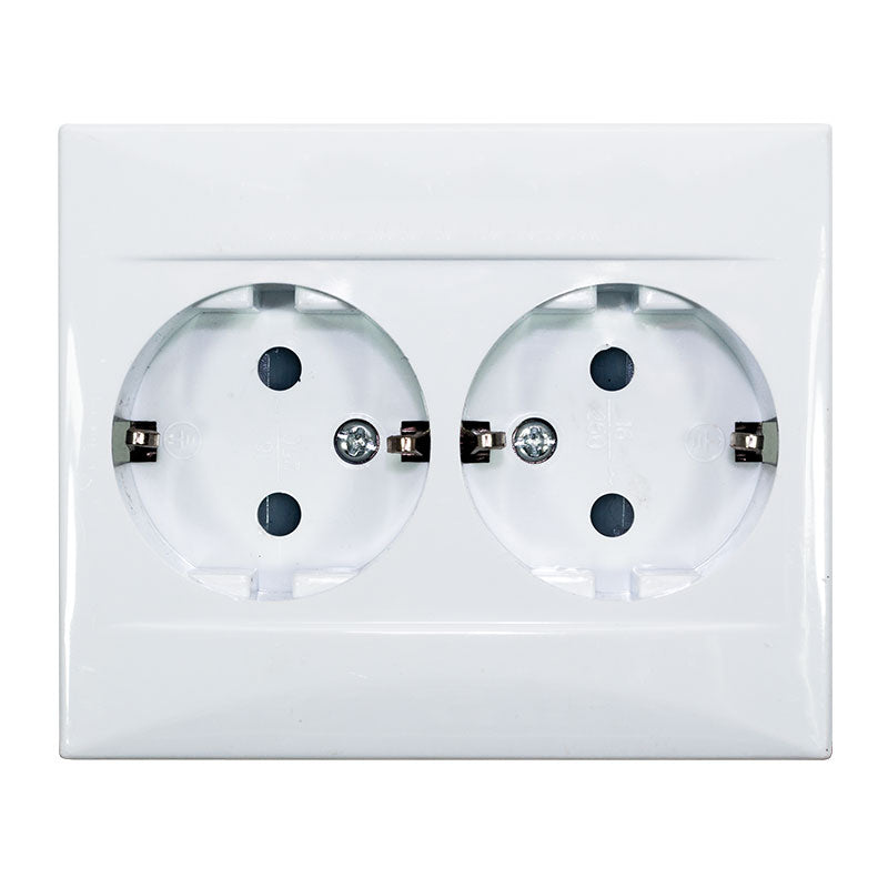 DOBLE BASE SCHUKO EMPOTRAR BLANCO