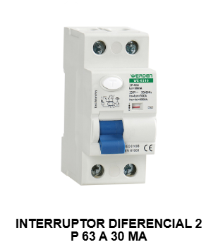 INTERRUPTOR DIFERENCIAL 2polos 30mA