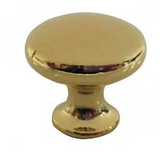 TIRADOR POMO CHATO PLANO ORO