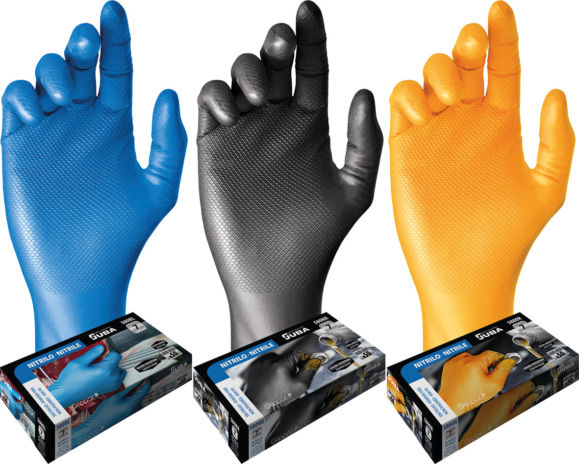GUANTE DESECHABLE GRIPPAZ 580 NEGRO