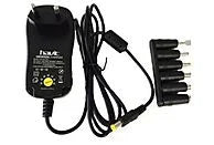 CARGADOR UNIVERSAL 1A 6 PUNTAS 5-12 VOLTIOS 2 AMPERIOS, Negro