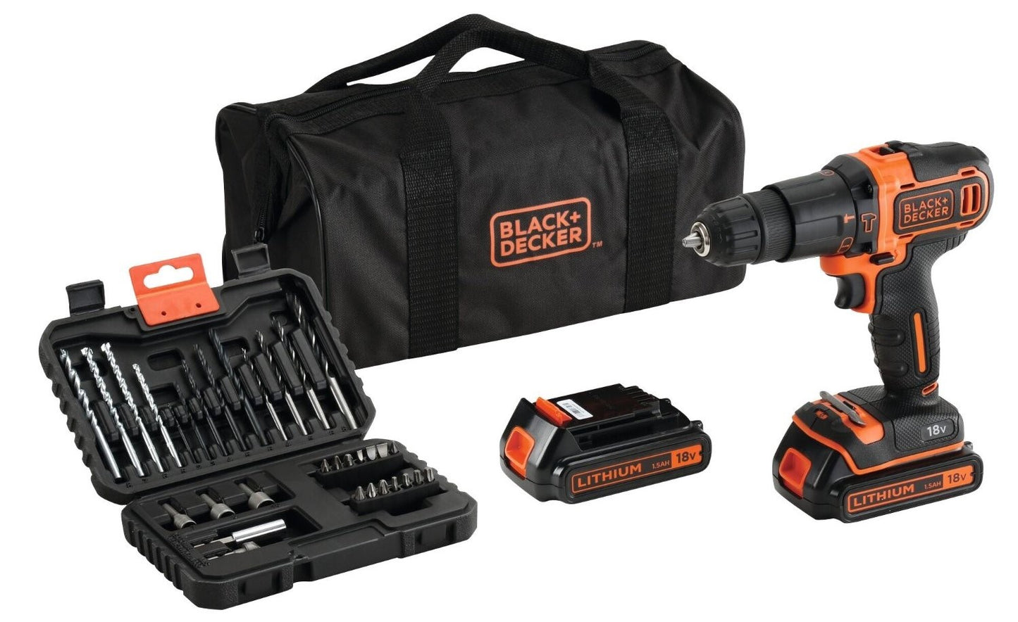 KIT TALADRO PERCUTOR 18V BDCHD18S32-QW BLACK+DECKER