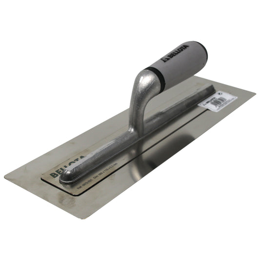 LLANA INOXIDABLE 0,3 MM CON MANGO ABIERTO BIMATERIAL PARA TRABAJOS DE ESTUCO Y MICROCEMENTO BELLOTA