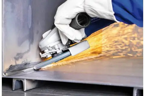 PFERD Disco de láminas lijadoras POLIFAN corindón de circonio G40 SGP CURVE STEELOX