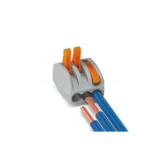 CONECTOR RAPIDO PALANCA CONEXION 3 BORNES CABLE HASTA 2,5mm² LEDECOR