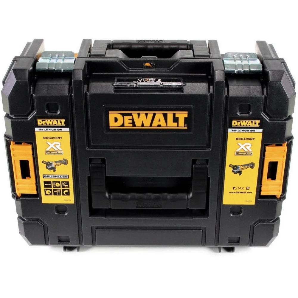 Maletín TSTAK II incluido con la amoladora DeWalt DCG405NT-XJ