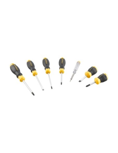 JUEGO 7P DE DESTORNILLADORES CON COMPROBADOR DE TENSION CUSHION GRIP STANLEY