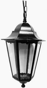 FAROL DE ALUMINIO Y CRISTAL PARA TECHO IP44 E27