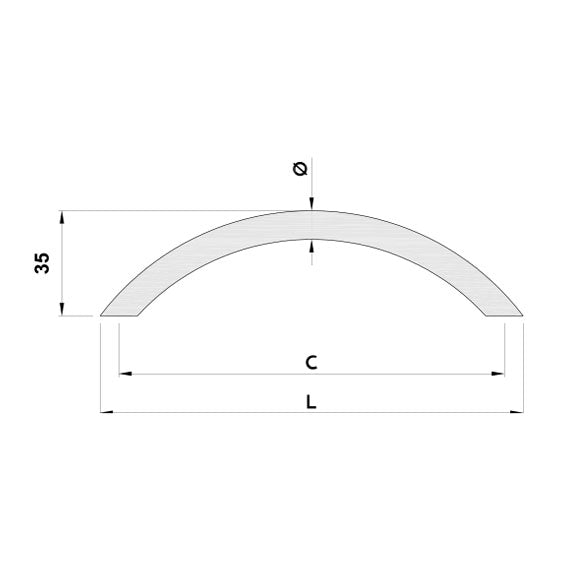 TIRADOR ARCO 304 160MM INOX