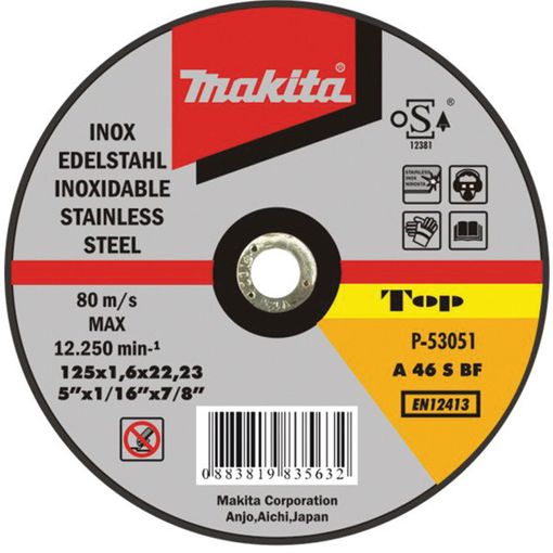 DISCO DE CORTE EXTRAFINO ACERO INOXIDABLE MAKITA