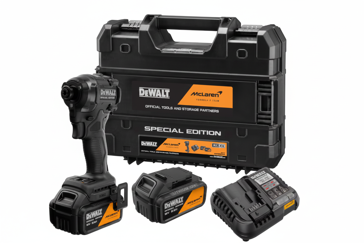 ATORNILLADOR IMPACTO McLaren XR 18V 1/4" 205Nm CARGADOR+2BAT5Ah, DCF86P2T-QW, DeWALT