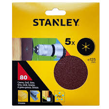 PACK DE 5 DISCOS DE LIJA PARA AMOLADORA Y TALADRO STANLEY