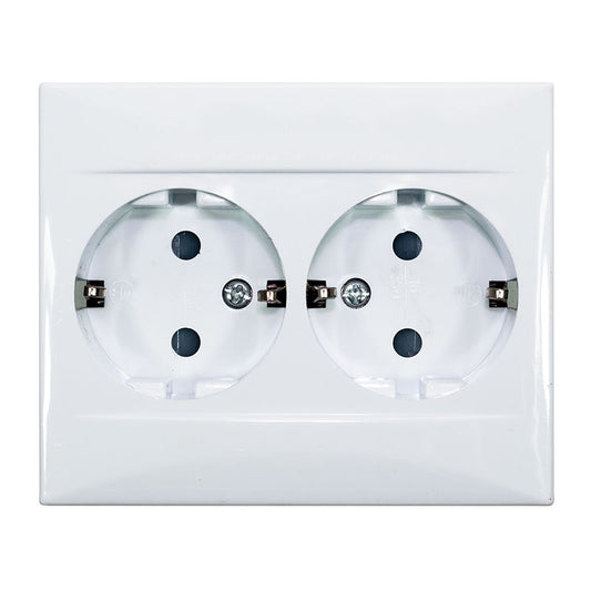 DOBLE BASE SCHUKO EMPOTRAR BLANCO