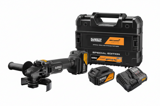 MINI-AMOLADORA McLaren XR 18V 125mm CARGADOR+2BAT5Ah, DCG45MP2T-QW, DeWALT