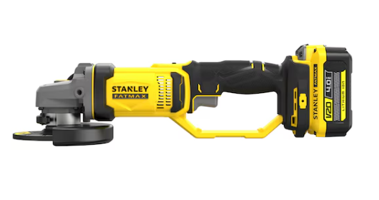 Amoladora Stanley SFMCG400M2K-QW con batería, vista superior