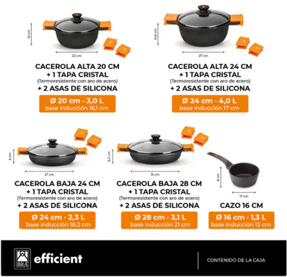 BATERIA DE COCINA 5 PIEZAS EFFICIENT BRA