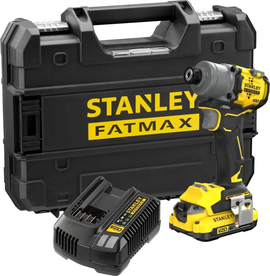 Kit atornillador de impacto Stanley Fatmax SFMCF830D1T-QW con batería 2 Ah, cargador y PRO-STACK