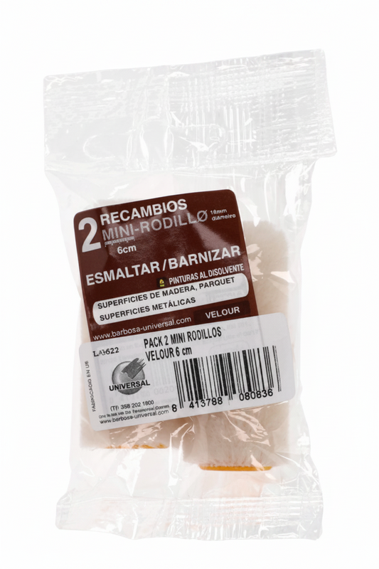 PACK 2 MINI RODILLOS VELOUR