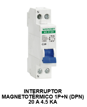 INTERRUPTORES MAGNETOTERMICOS 1P+N DPN 4.5KA