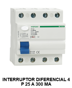 INTERRUPTOR DIFERENCIAL 4polos  300mA