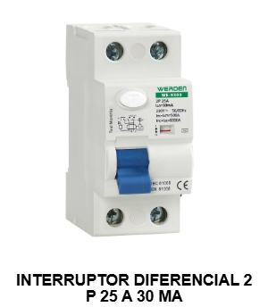 INTERRUPTOR DIFERENCIAL 2polos  30mA