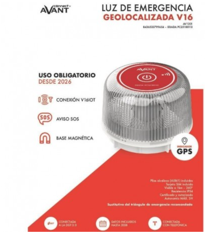 BALIZA DE SEÑALIZACION DE EMERGENCIA V16 CON GEOLOCALIZACION