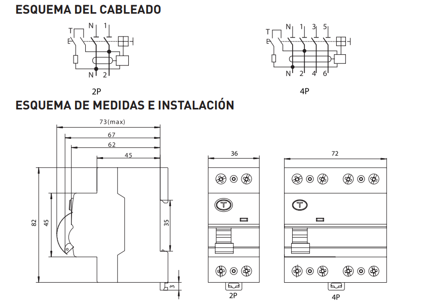 INTERRUPTOR DIFERENCIAL 4polos  30mA