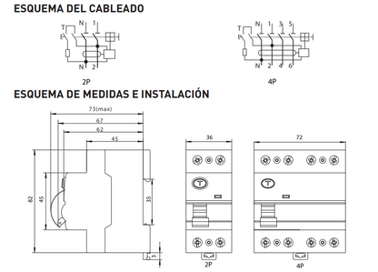 INTERRUPTOR DIFERENCIAL 4polos  30mA