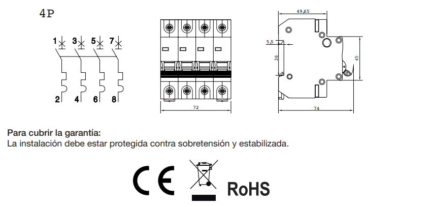 INTERRUPTORES MAGNETOTERMICOS 4polos 6KA