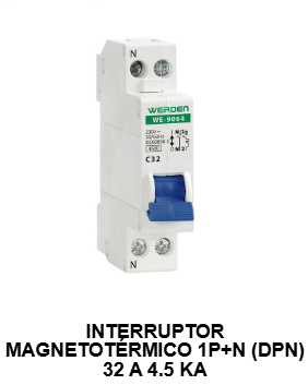INTERRUPTORES MAGNETOTERMICOS 1P+N DPN 4.5KA