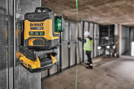 NIVEL LASER AUTONIVELANTE verde 3 lineas 360º con bateria 18v/2ah DCLE34031N, DeWALT