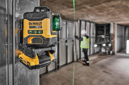 NIVEL LASER AUTONIVELANTE verde 3 lineas 360º con bateria 18v/2ah DCLE34031N, DeWALT