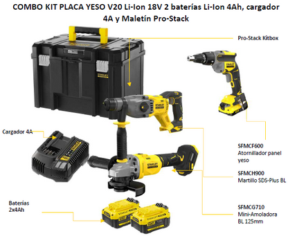 KIT HERRAMIENTAS PLACA CARTON YESO BRUSHLESS, STANLEY FATMAX