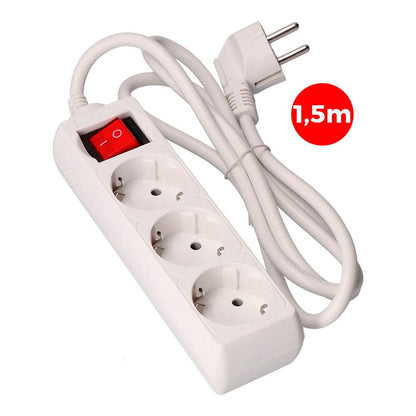 BASE 3 TOMAS CON INTERRUPTOR 1,5M SOLERA