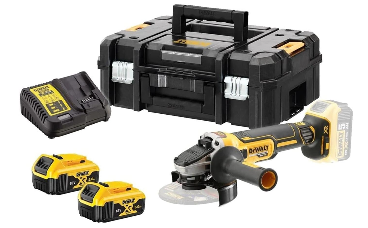 AMOLADORA 125MM XR 18V 2BAT 5AH+CARGADOR , DCG405P2 ,DEWALT
