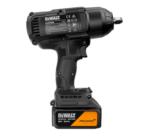 LLAVE IMPACTO McLaren XR 18V 1/2" Alto Par 1.356Nm CARGADOR+2BAT5Ah, DCF99MP2T-QW, DeWALT