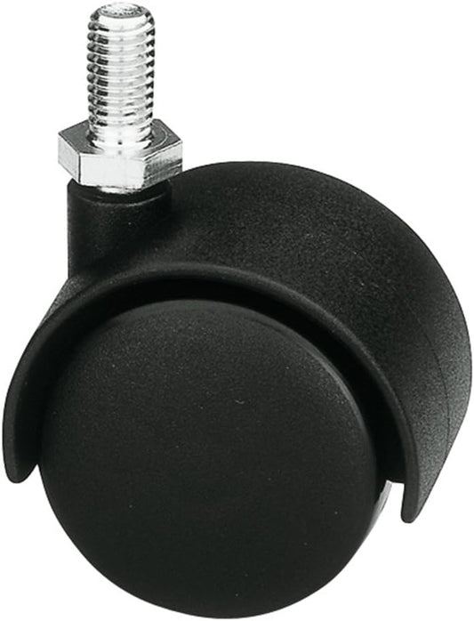 RUEDA NYLON NEGRO CON ROSCA 45mm AMIG