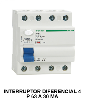 INTERRUPTOR DIFERENCIAL 4polos  30mA