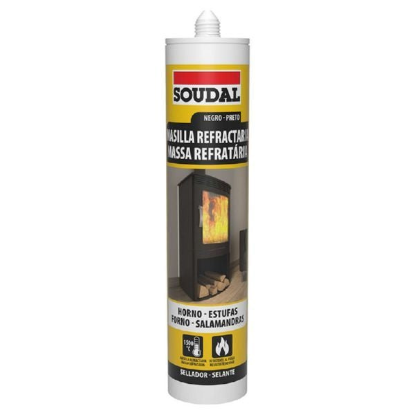 MASILLA REFRACTARIA 1500° 290ML NEGRO SOUDAL