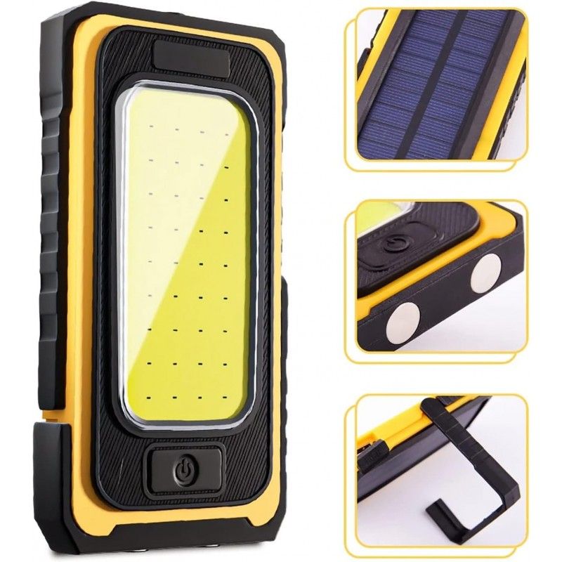 LINTERNA SOLAR LED 10W 750LM COB RECARGABLE