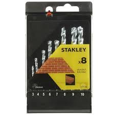 JUEGO 8 BROCAS PARA HORMIGÓN - VÁSTAGO DE 3 CARAS STANLEY