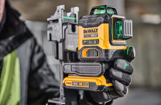 NIVEL LASER AUTONIVELANTE verde 3 lineas 360º con bateria 18v/2ah DCLE34031N, DeWALT