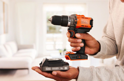 TALADRO PERCUTOR ECO 18V 45Nm 2BAT2Ah+MALETIN BLACK DECKER