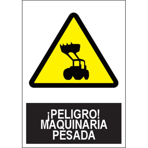 Señal de peligro Maquinaria pesada JG SA-1082, 400 x 300 mm