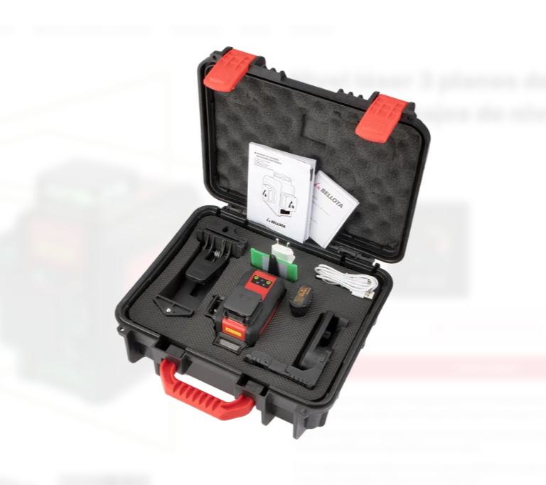 NIVEL LASER VERDE 30MT+ PLOMADA, BELLOTA