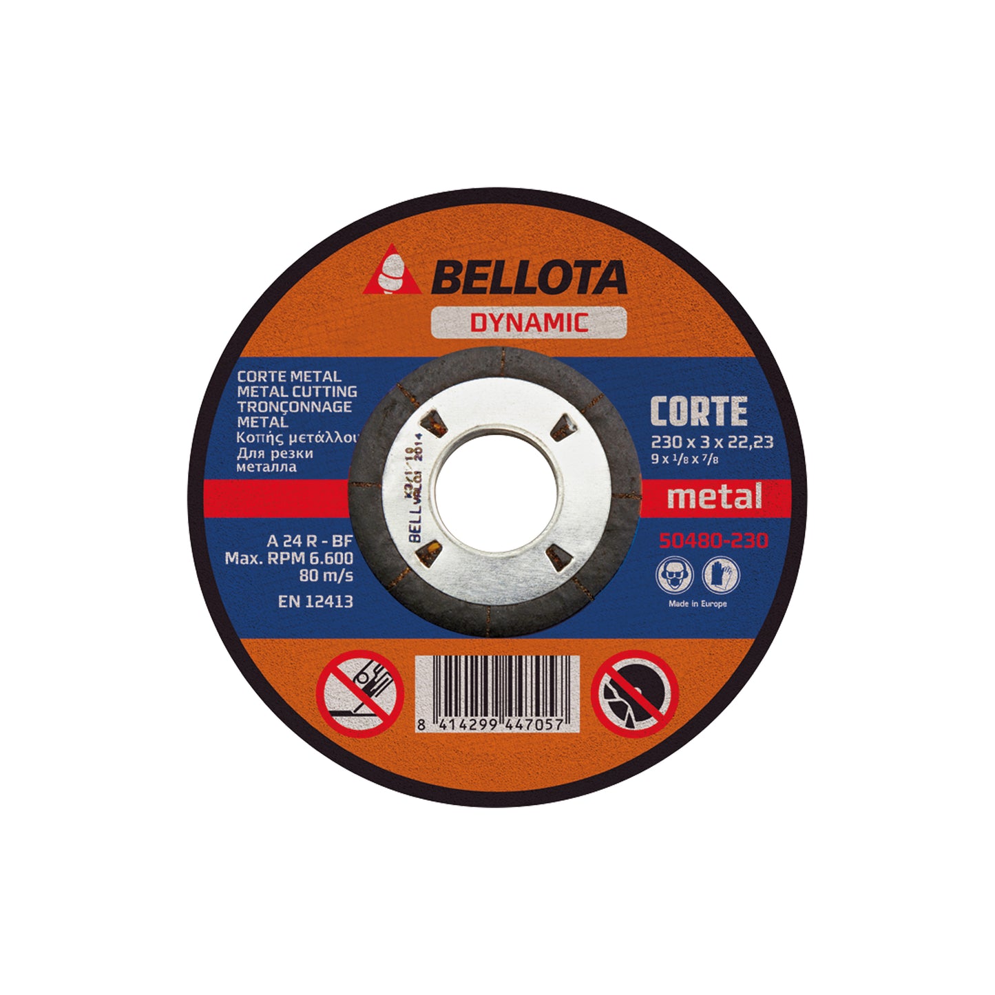 DISCO ABRASIVO DYNAMIC PARA CORTE METAL 3 MM BELLOTA