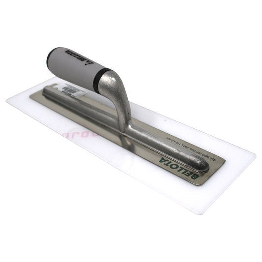 LLANA POLICARBONATO 2 MM CON MANGO ABIERTO BIMATERIAL PARA TRABAJOS DE ESTUCO Y MICROCEMENTO BELLOTA